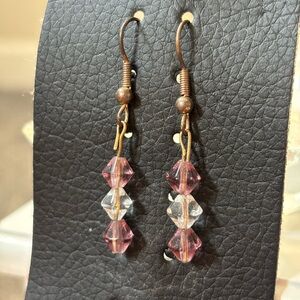 Elegant Pink and Clear Crystal Earrings